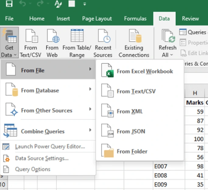 Power query in excel workbook